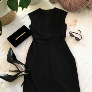 J Crew V-neck Dress In Super 120s Wool
